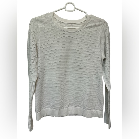 Lululemon Breeze By Long Sleeve Women's Large White Silverescent Run - Picture 1 of 5